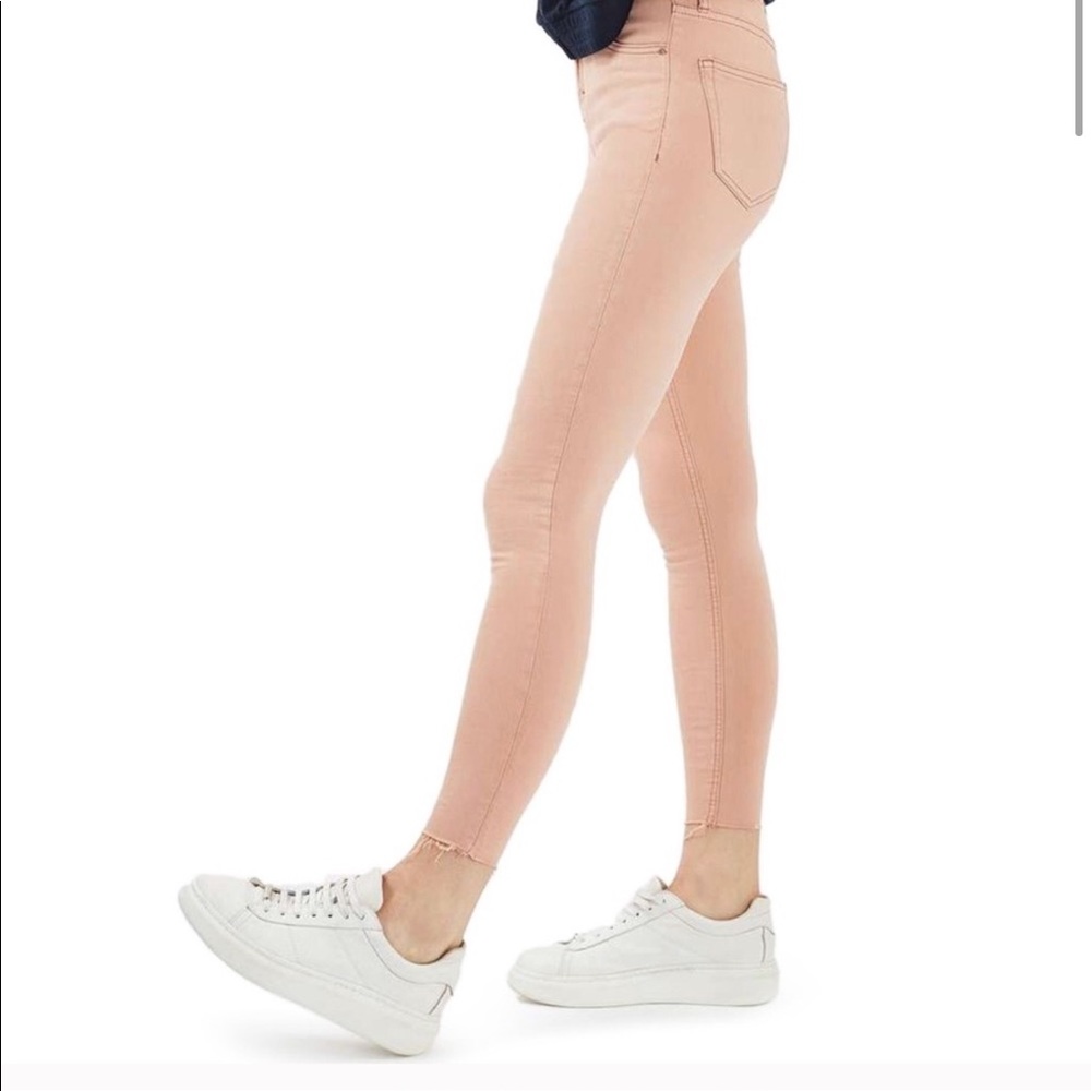 Topshop Jamie raw hem skinnny jeans dust pink